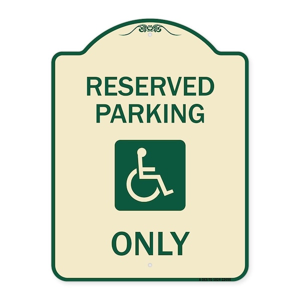 W/ NY Compliance Reserved Parking W/ Access Icon Heavy-Gauge Aluminum Sign, 24" x 18", TG-1824-22698